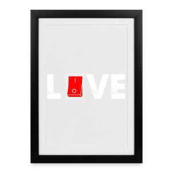 Love Card Bold Red Icon - Framed poster (27 × 37 cm) - black - Front