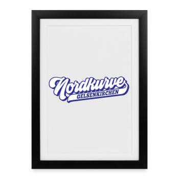 Nordkurve Gelsenkirchen | Farbe änderbar - Gerahmtes Poster (27 × 37 cm) - Schwarz - Vorne