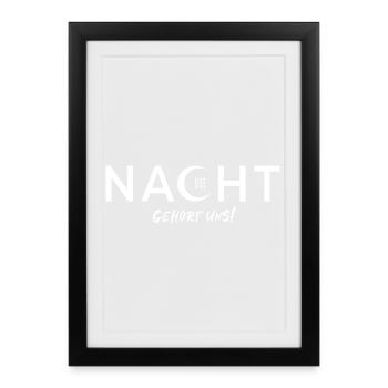 The Night Is Ours - Vector Design With Text Effect - Framed poster (27 × 37 cm) - black - Front