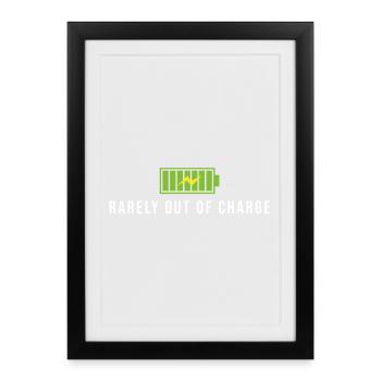 Rarely out off charge e bike akku e-auto spruch - Framed poster (27 × 37 cm) - black - Front