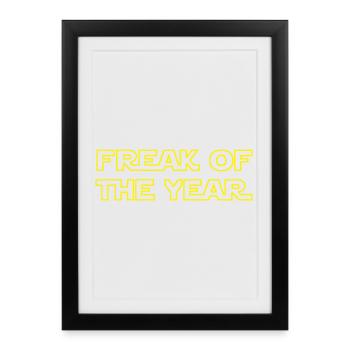 Monstre de l’année Funny Hobby Gamers - Affiche encadrée (27 × 37 cm) - noir - Devant