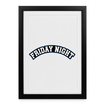 Friday Night Retro Arcade Design - Framed poster (27 × 37 cm) - black - Front