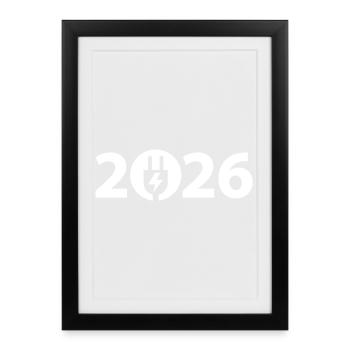 Électricien 2026, Technicien en électronique 2026, Électricité 2026 - Affiche encadrée (27 × 37 cm) - noir - Devant