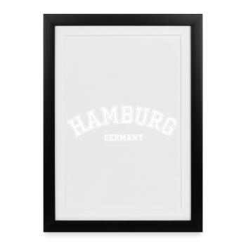Hamburg Germany College Style Souvenir - Framed poster (27 × 37 cm) - black - Front
