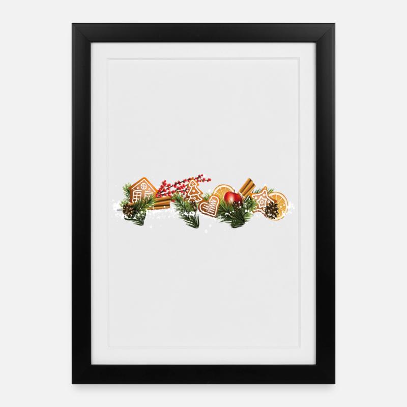 Weihnachtsplätzchen - Gerahmtes Poster (27 × 37 cm) - Schwarz