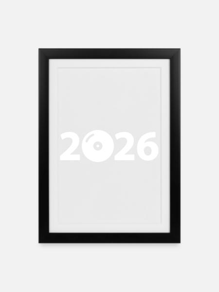 Musik DJ Vinyl Schallplatte Party 2026 - Gerahmtes Poster (27 × 37 cm) - Schwarz