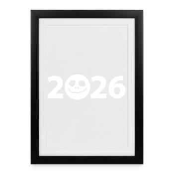 Crâne 2026 Halloween 2026 Jack-O-Lantern 2026 - Affiche encadrée (27 × 37 cm) - noir - Devant