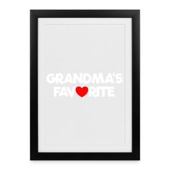 Favorite Grandchild Red Heart Grandma's Favorite - Framed poster (27 × 37 cm) - black - Front