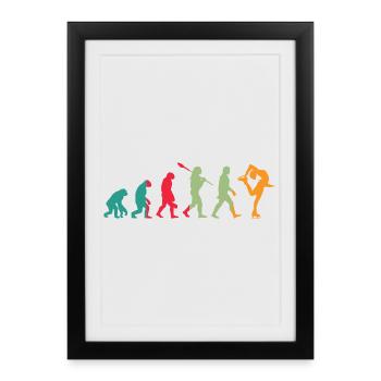 Évolution du patinage sur glace Développement du patinage sur glace hiver - Affiche encadrée (27 × 37 cm) - noir - Devant