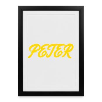 gel er text Peter - Affiche encadrée (27 × 37 cm) - noir - Devant