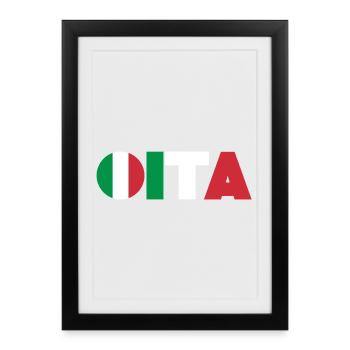 Italie - Affiche encadrée (27 × 37 cm) - noir - Devant