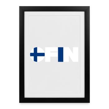 Finlande - Affiche encadrée (27 × 37 cm) - noir - Devant