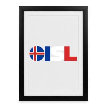Islande - Affiche encadrée (27 × 37 cm) - noir - Devant