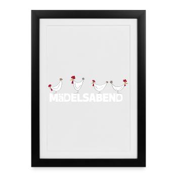 Ladies Night - Bachelor Party - Girls' Night - Chickens - Framed poster (27 × 37 cm) - black - Front