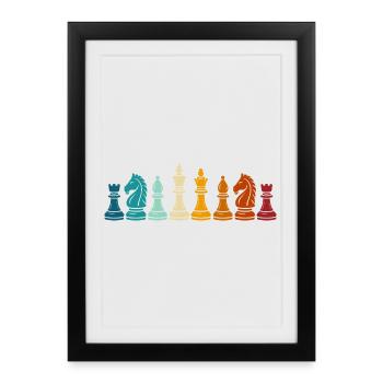 Rainbow Chess Game Pieces - Framed poster (27 × 37 cm) - black - Front