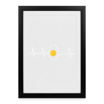 Chicken Fans - Rooster - Rooster - Chick - Egg Yolk - Framed poster (27 × 37 cm) - black - Front