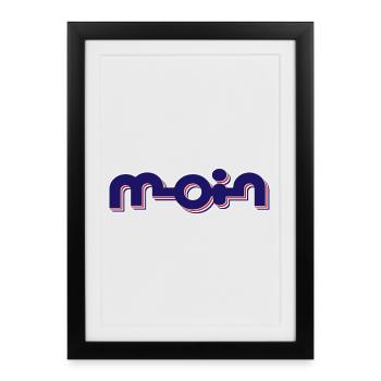 Bonjour - Affiche encadrée (27 × 37 cm) - noir - Devant