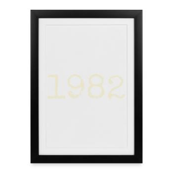Cadeau Anniversaire 1982 - Génial depuis 1982 - Affiche encadrée (27 × 37 cm) - noir - Devant