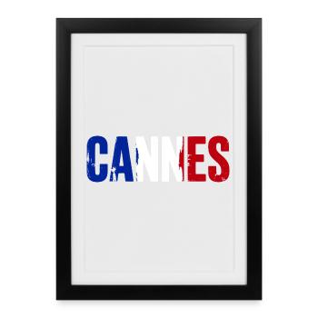 Cannes, France - Affiche encadrée (27 × 37 cm) - noir - Devant
