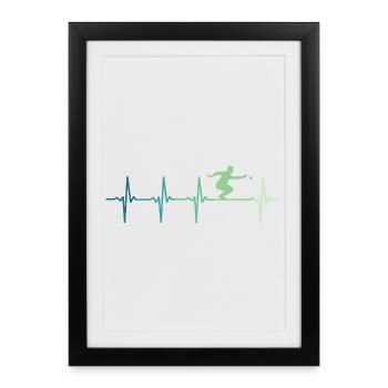 Pétanque heartbeats bowling - Framed poster (27 × 37 cm) - black - Front