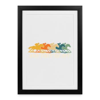 And They're Off Horse Racing Derby Fan - Framed poster (27 × 37 cm) - black - Front