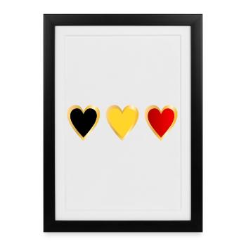 Belgique Cœur - Affiche encadrée (27 × 37 cm) - noir - Devant