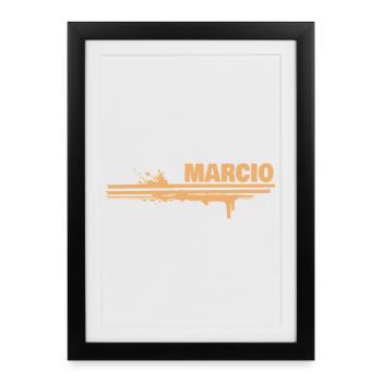 Marcio en peinture - Affiche encadrée (27 × 37 cm) - noir - Devant