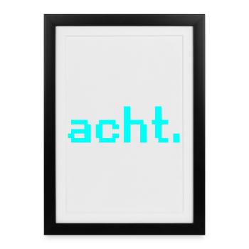 Pixel cadeau du 8e anniversaire - Affiche encadrée (27 × 37 cm) - noir - Devant