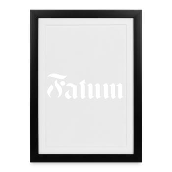 Tatttoo de calligraphie gothique Falum - Affiche encadrée (27 × 37 cm) - noir - Devant