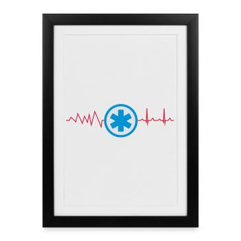 Ambulance service uniform icon - Framed poster (27 × 37 cm) - black - Front