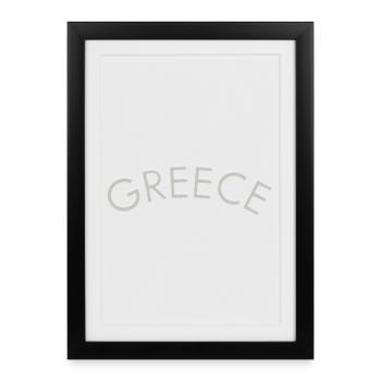 Greece Curve Font Design - Framed poster (27 × 37 cm) - black - Front
