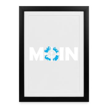 Moin Anchor Compass Symbol Baltic Sea Sea Illustration - Framed poster (27 × 37 cm) - black - Front