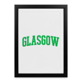 Glasgow College Style Green Block Font - Framed poster (27 × 37 cm) - black - Front