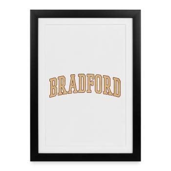 Police baptismale vintage Bradford - Affiche encadrée (27 × 37 cm) - noir - Devant