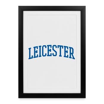 Chemise Leicester Lettering – Motif urbain britannique - Affiche encadrée (27 × 37 cm) - noir - Devant