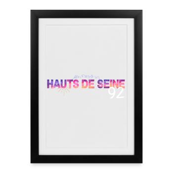Hauts Seine Skyline Gradient 92 - Framed poster (27 × 37 cm) - black - Front