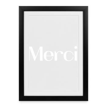 MERCI. MAÎTRESSE. MAÎTRE. MERCI MAÎTRESSE - Affiche encadrée (27 × 37 cm) - noir - Devant