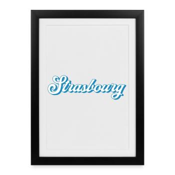 Strasbourg Lettering – Retro France Style - Framed poster (27 × 37 cm) - black - Front