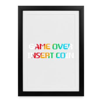Game Over Insert Coin (dark) - Framed poster (27 × 37 cm) - black - Front