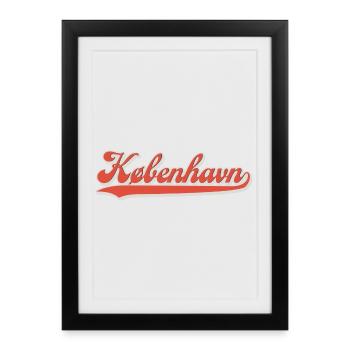 København Lettering Retro Logo - Affiche encadrée (27 × 37 cm) - noir - Devant