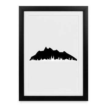 Pilatus Luzern Kontur - Gerahmtes Poster (27 × 37 cm) - Schwarz - Vorne