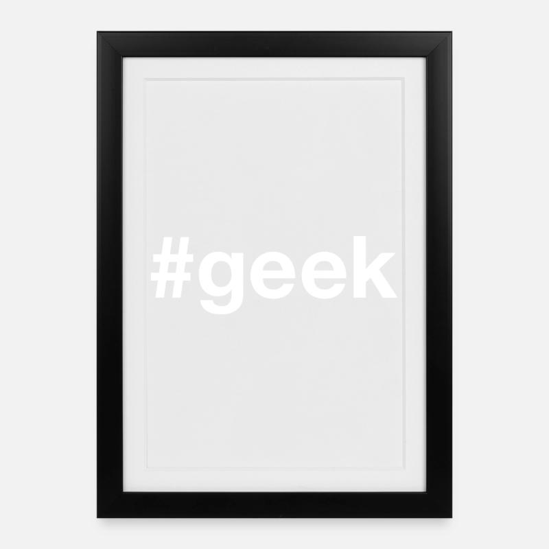 GEEK Hashtag - Affiche encadrée (27 × 37 cm) - noir