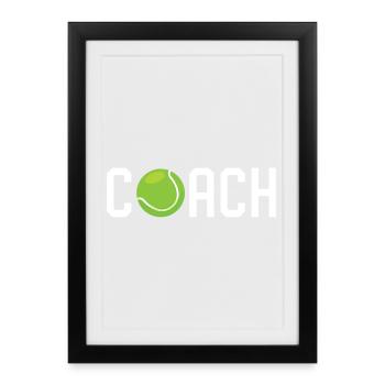 Entraîneur de tennis - Affiche encadrée (27 × 37 cm) - noir - Devant