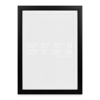 Coordinates: Edinburgh, Scotland - Framed poster (27 × 37 cm) - black - Front