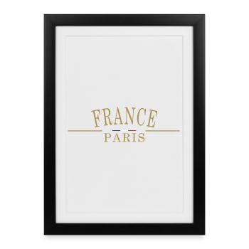 FRANCE Paris drapeau - Affiche encadrée (27 × 37 cm) - noir - Devant