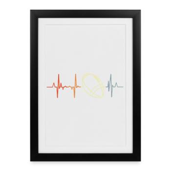 Vintage American Football Cardiogram - Framed poster (27 × 37 cm) - black - Front