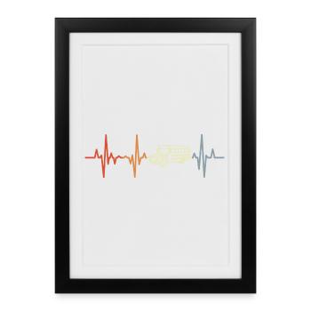 Bus Heart Rate Vintage Look - Framed poster (27 × 37 cm) - black - Front