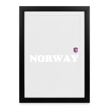 Norway Bold Flagcrest Graphic - Framed poster (27 × 37 cm) - black - Front