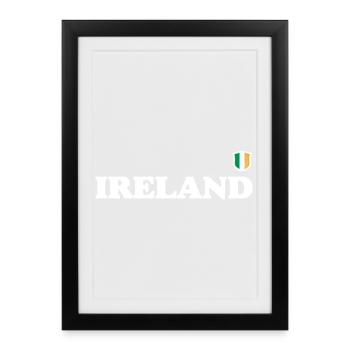 Mot-symbole irlandais en gras avec écusson - Affiche encadrée (27 × 37 cm) - noir - Devant