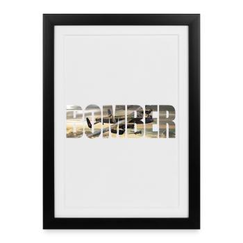 Bomber Avro Lancaster - Gerahmtes Poster (27 × 37 cm) - Schwarz - Vorne